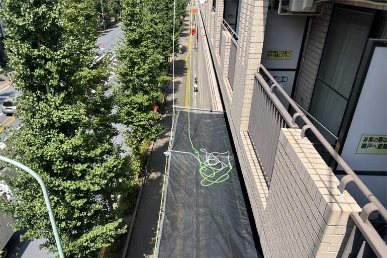 剥落タイル撤去（簡易朝顔）