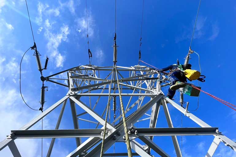 ロープアクセスによる鉄塔塗装